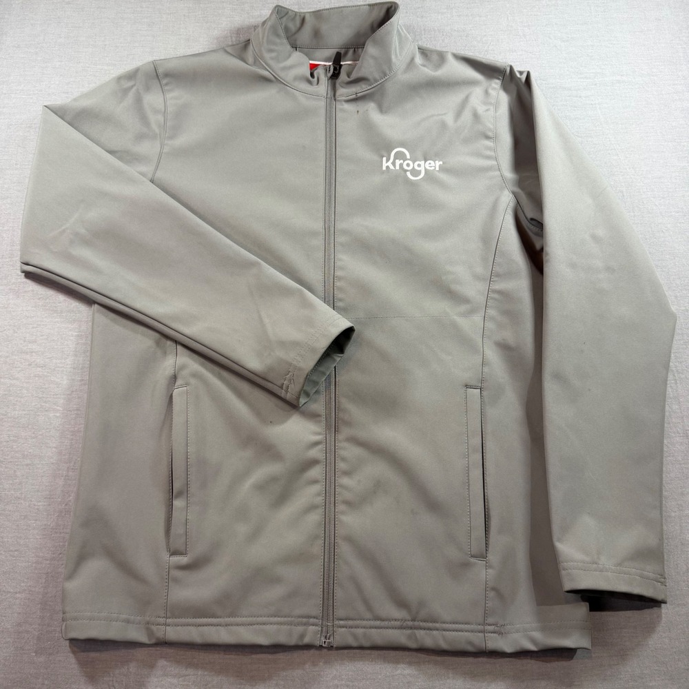Team 365 Kroger‎ Softshell Jacket Mens S Grey Good Full Zip Workwear TT70